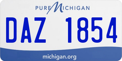 MI license plate DAZ1854