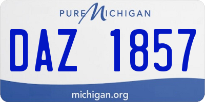 MI license plate DAZ1857
