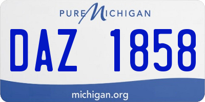 MI license plate DAZ1858