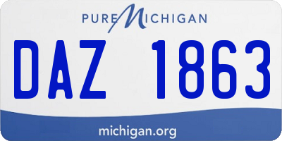 MI license plate DAZ1863