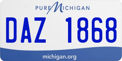 MI license plate DAZ1868