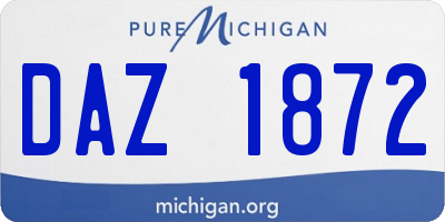 MI license plate DAZ1872