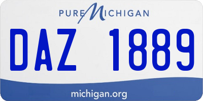 MI license plate DAZ1889