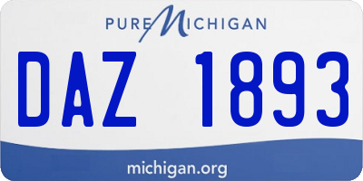 MI license plate DAZ1893