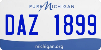 MI license plate DAZ1899