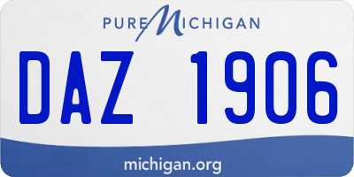MI license plate DAZ1906
