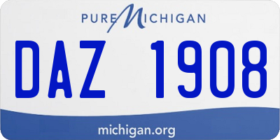 MI license plate DAZ1908