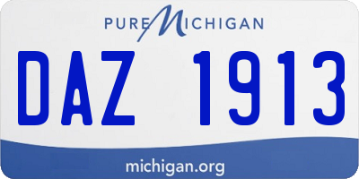 MI license plate DAZ1913