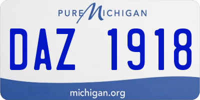 MI license plate DAZ1918