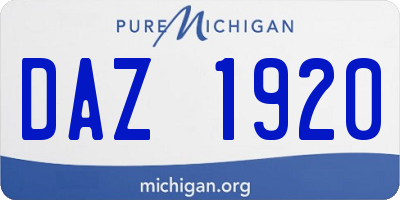 MI license plate DAZ1920