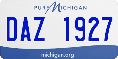 MI license plate DAZ1927