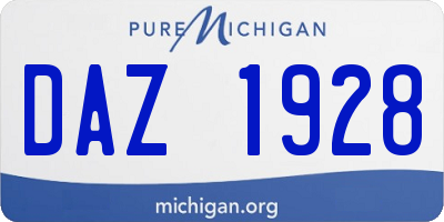 MI license plate DAZ1928