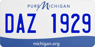 MI license plate DAZ1929