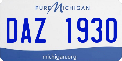 MI license plate DAZ1930