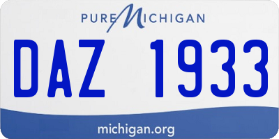 MI license plate DAZ1933