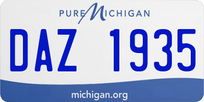 MI license plate DAZ1935