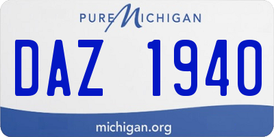 MI license plate DAZ1940