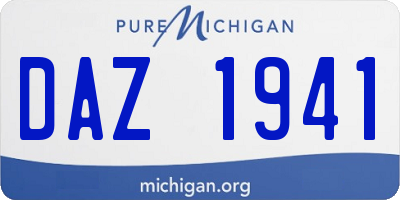 MI license plate DAZ1941
