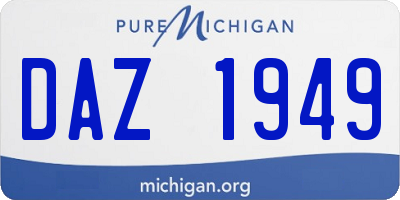 MI license plate DAZ1949