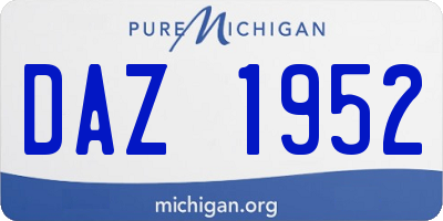 MI license plate DAZ1952