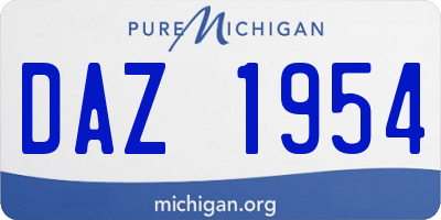 MI license plate DAZ1954