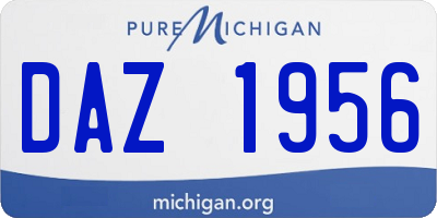 MI license plate DAZ1956