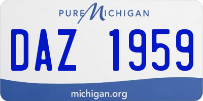 MI license plate DAZ1959
