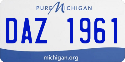 MI license plate DAZ1961