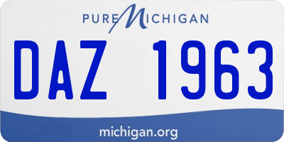 MI license plate DAZ1963