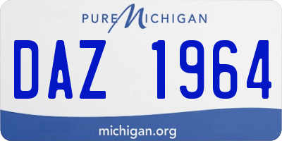 MI license plate DAZ1964