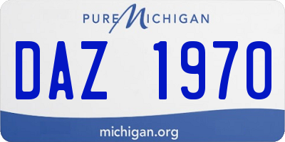 MI license plate DAZ1970