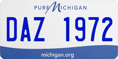 MI license plate DAZ1972