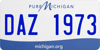 MI license plate DAZ1973