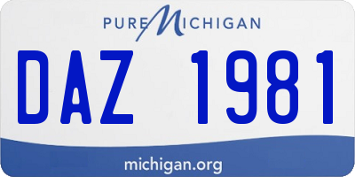 MI license plate DAZ1981