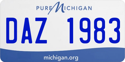 MI license plate DAZ1983