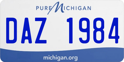 MI license plate DAZ1984