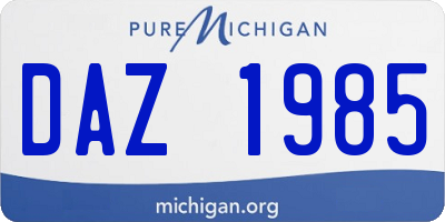 MI license plate DAZ1985