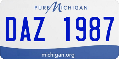 MI license plate DAZ1987