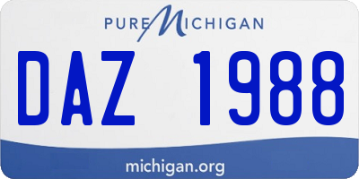 MI license plate DAZ1988