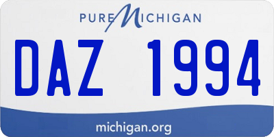 MI license plate DAZ1994