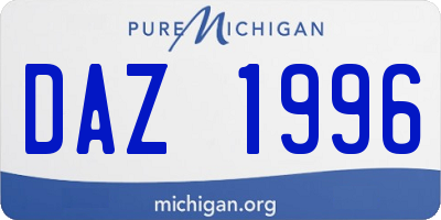 MI license plate DAZ1996