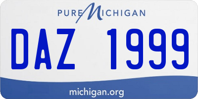 MI license plate DAZ1999