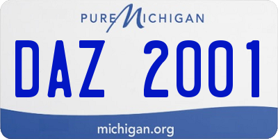 MI license plate DAZ2001