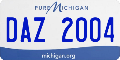 MI license plate DAZ2004