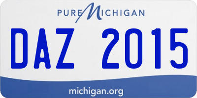 MI license plate DAZ2015