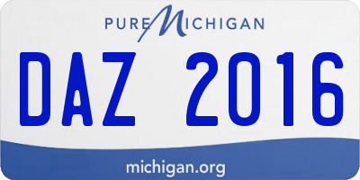 MI license plate DAZ2016