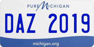 MI license plate DAZ2019