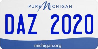 MI license plate DAZ2020