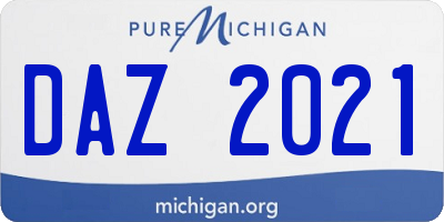 MI license plate DAZ2021