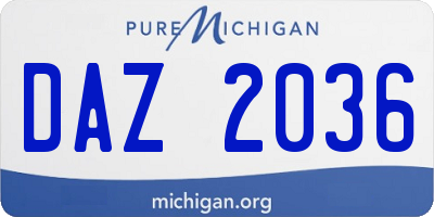 MI license plate DAZ2036